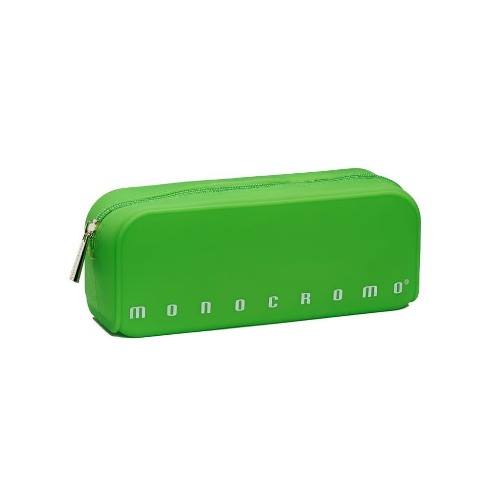 Pigna Monochrome Pencil Case, Pencil Case, Silicone Pouch, Neon Green
