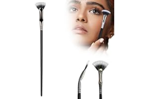 Folding Angle Scalloped Lash Brush 2024 Upgraded Mascara Fan Brush for Lashes Eyelash Separator Tool - Eye Makeup Fan Brush E