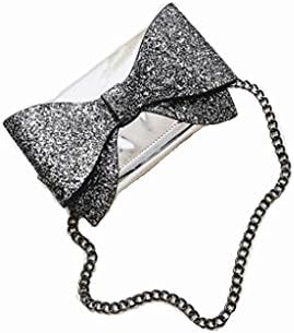 GMS467 Women Ladies' Evening Clutch Long Design Wedding Purse Handbag For Party,bowknot Handbags Personalized Messenger Small Bag, Cute Banquet Bag Glitter Sequined Evening Bag Bright Leather Clutch