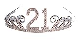 Forum Novelties Rhinestone Encrusted 21st Happy Birthday Tiara with Keepsake Box