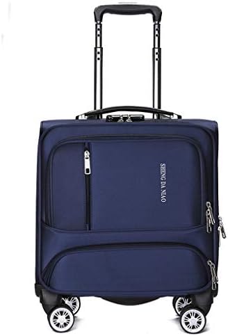Mysida Trolley Case 18 Inch Suitcase Oxford Cloth Spinner Wheel Business Travel Carry-on Hand Luggage Laptop Bag (Color : Blue)