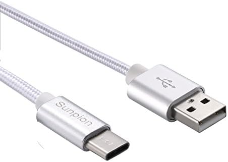 OTG Cable line,Sunpion USB Type C 3.1 to Type A Nylon Braided Cable for New Macbook 12 inch,ChromeBook Pixel,Nokia N1 Tablet,Asus Zen AiO and Othe Type-C Supported Devices (Silver)