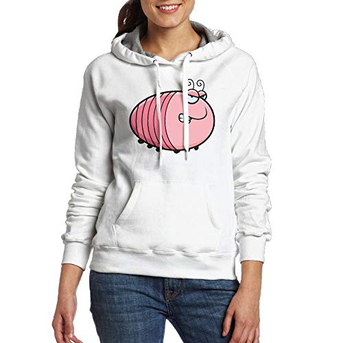 Lamont Rhea Women's A Grub with an Angry Axpression Fashion Long Sleeve Sweatshirt Pullover Hoodies with Pocket White XXL