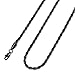 FIBO STEEL 4mm Stainless Steel Rope Chain Necklace for Men 30 inches Black-tone