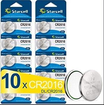 Starcell CR 2016 Pile Lithium 10 Pièces