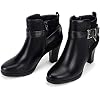 mysoft-Womens-Zipper-Bootie-Chunky-Stacked-Heel-Ankle-Boots-Buckle-Strap-Ankle
