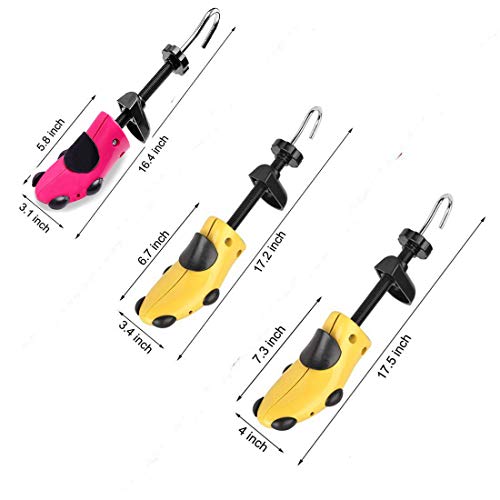 Pair of Professional 2-Way Shoe Stretcher, HuKimGee Adjustable Length and Width Shoe Shaper Upgrade Tough Plastic Shoe Trees Metal Unisex Durable Shoes Stretcher (Wm's (10.5-13.5); M’s (6-8.5))