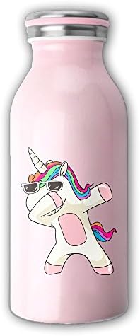 Cool Dabbing Unicorn With Sunglasses Stainless Steel Portable Kids Baby Toddler Newborn Metal Milk Bottle Water Bottle Vacuum Cup With Lids 350 ML 12oz Convenient For Parties Travel Hiking Camping