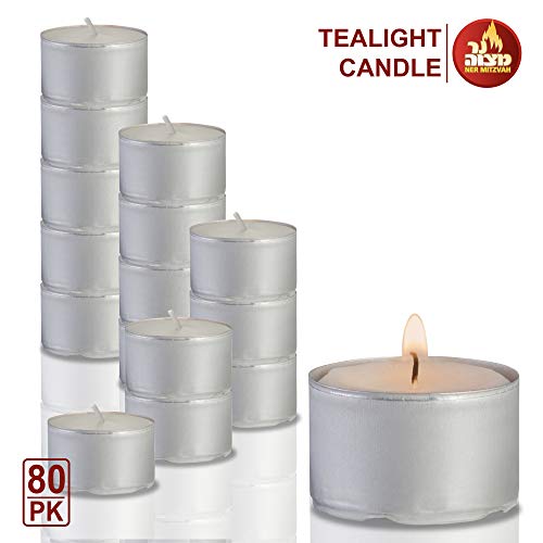Ner Mitzvah Long Burning Tealight Candles 8 Hours White Unscented