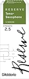 D'Addario Reserve Tenor Saxophone Reeds, Strength 2.5, 5-pack