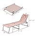 Goplus Adjustable Chaise Lounge Chair Recliner w/Sunbathing Tanning Face Down Hole for Beach Outdoor Pool Patio Deck (Apricot)
