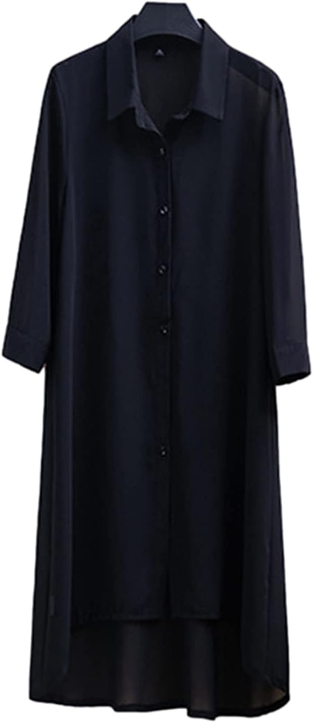 high low button down blouse