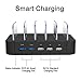 5 Port USB Charging Station Charge Dock Organizer, Cell Phone Charger Multi Port Desktop Charging Station for iPhone, iPad, Samsung Galaxy, and Other Tablets,30W 5-Port USB Device Charging Station