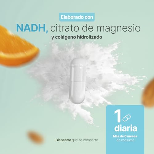 B Life NADH 200 Cápsulas | 200 Días de Consumo | 6 Veces Más Producto vs Otros | Nicotinamida Potenciada con Magnesio y Colágeno | Antioxidante NAD Blend.