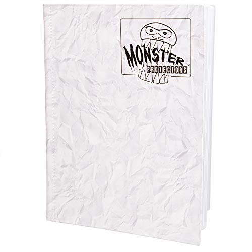 Monster Binder - 9 Pocket Trading Card Album -Marble White w White Pages - Holds 360 Yugioh, Magic, and Pokemon Cards - Thumbnail 6