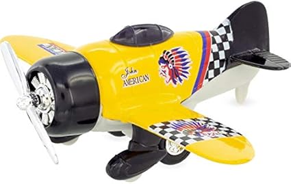 Flying Toyszer Classic Wing Pre WWII Military Aircraft Diecast Metal Plane (Yellow)