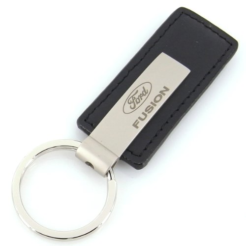 Ford Fusion Black Leather Rectangular Key Chain