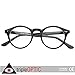 zeroUV Vintage Inspired Clear Lens Small Circle Round Sunglasses (Black)