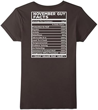 Womens November Guy Facts T-Shirt Medium Asphalt