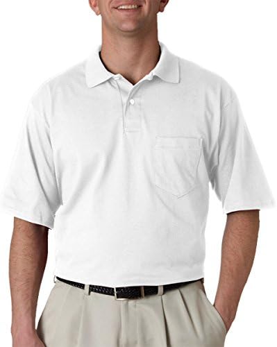 Adult Cotton Jersey Polo Shirt, Color: White, Size: Large at