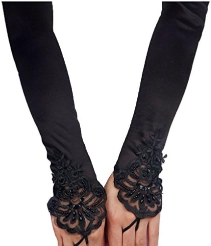 Rnow Fingerless Lace Gloves For Wedding Evening Party Satin Bridal Gloves Wedding Accessories