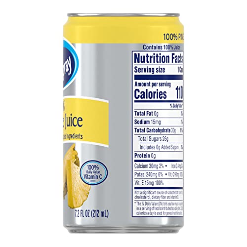 OCEAN SPRAY 100% PINEAPPLE JUICE, 7.2 OZ CANS (PACK OF 24)