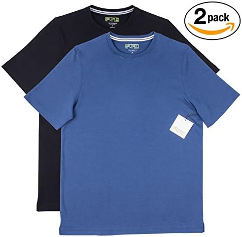 Pure Pima Ultra Soft Pima Cotton T Shirt 2-Pack - S/S Crew - Black / Pure Blue Apparel