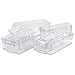 Kitchen Shaq Refrigerator Organizer Bins Storage Set - Pack of 6 Includes Drink Holder and Egg Tray for Fridge - Premium Quality