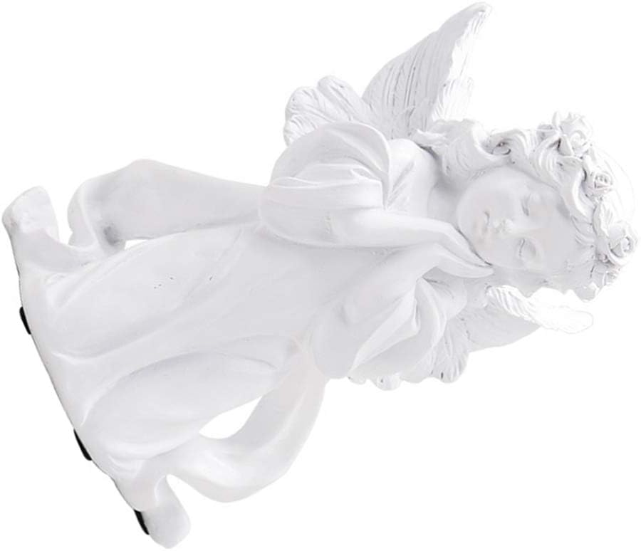 GARNECK Angel Cherub Figurine White Praying Girl Cherub Adorable Resin Angel Ornament Desktop Garden Decoration - Image 4