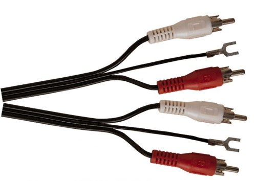 Phono leads for turntable with earth spade terminals 1.2m