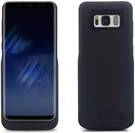 Shahn 6500mAh Powerbank Case with Sync Functionality, Extra USB Port and Kickstand for Samsung Galaxy S8 Plus. (Black)