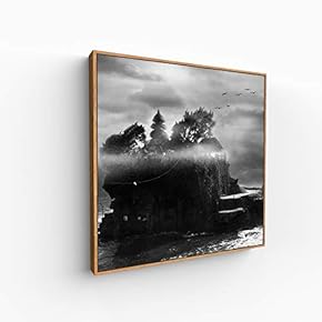 Canvas Wall Art for Living Room, Bedroom Monochrome Building Framed Canvas Prints for Home Decoration Ready to Hang - 16x16 inches