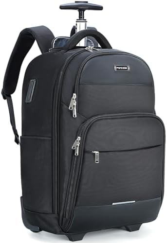 Amazon.com: Rolling Backpack for Adults, 17inch Laptop Travel Backpack with  Wheels Waterproof Roller Backpacks for Women Men Student Large College  Business Suitcase Carry on Luggage Bag Wheeled Bookbag, Blue : Electronics