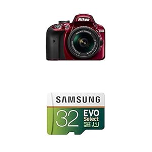Nikon D3400 w/ AF-P DX NIKKOR 18-55mm f/3.5-5.6G VR (Red) w/ 32GB Samsung Memory Card