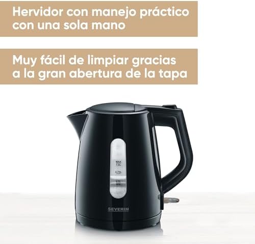 WK 3410 Hervidor de Agua, 2.200 W, 1.0 L aprox., Base 360° con Sistema Inalámbrico, Negro