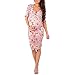 Women's Ruched Maternity Dress by Mother Bee - Made in USA (Medium, Floral Mauve/Blush Pink)