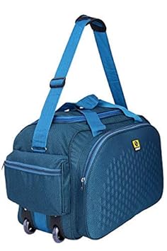 SIBIA Unisex Polyester 40 litres Blue Waterproof Travel Duffle Bag with Roller Wheels