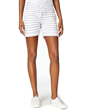 Performance Tie-Waist Striped Shorts Grey X-Small