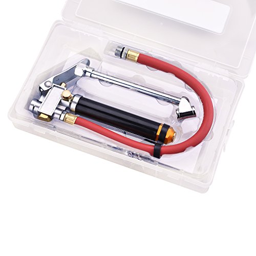 WYNNsky Heavy Duty Dual Head Tire Inflator Gauge with 12 Inch Air Hose