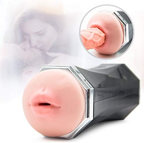 WWWYY Real Feeling Tshirt Realistic Noiseless Oral Cup Deep Throat 8 Frequency Voice Dual Channel Intelligent Vocal Male Deluxe Toys Blow-Job Six Toy Compact,Flexible