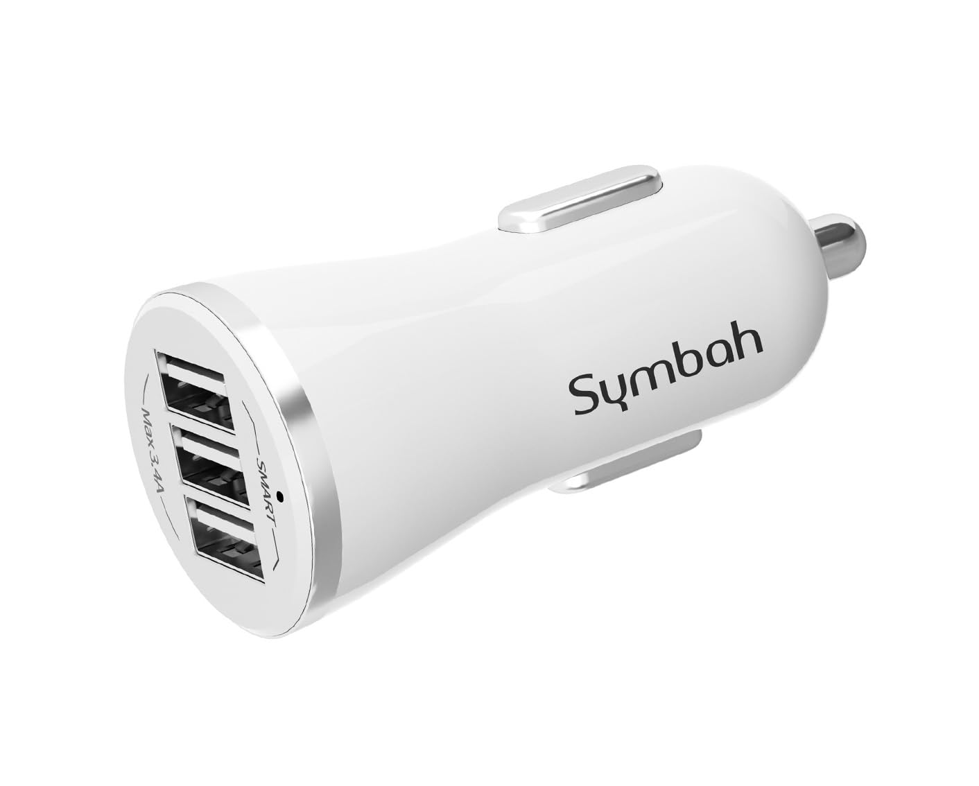Symbah Car Charger 3-Port Multi USB Automobile Charger with Blue LED and Smart-Adaptive Rapid Charger for iPhone, Samsung, Smartphone, Tablets and More