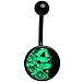 Body Candy Unisex Adult Black Glow in The Dark Katrina Sugar Skull Belly Button Ring