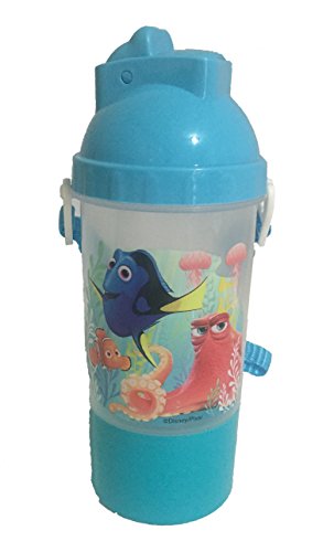 Oceanus ProdsOceanus Prods Finding Dory Water Bottle - Finding Dory Rock N Sip N Snack Canteen Water Bottle with Removable and Adjustable Lanyard - (Turquoise and Blue - Dory)