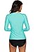 CharmLeaks Womens UV Protection Swim Shirts Modest Bathing Suit Tops Rashguard Aqua 2XL
