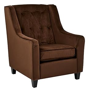 Brown armchair with triangle grid tufts