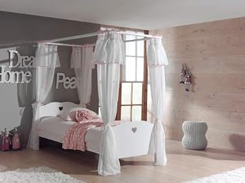Vipack Amco30 Himmelbett Mit Textil Vorhang 90 X 200 Cm Weiss