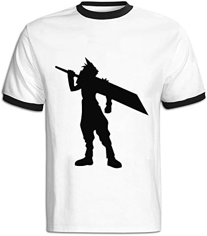 CHALZ Men's Final Fantasy VII Cloud Strife O-Neck T-Shirt L Black