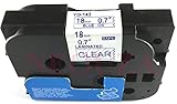 Blue on Clear Label Tape Compatible for Brother TZ TZe 143 TZe143 TZ143 18mm 8m(0.7
