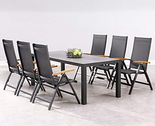 Robuste 6er Gartengarnitur mit Ergotex - Möbelset Spirabilis/Anthrazit – Bild 3