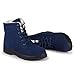 NOT100 Womens Snow Boots for Winter Ankle Boots Combat Walking Shoes Booties Navy Blue Size 8.5 8 1/2